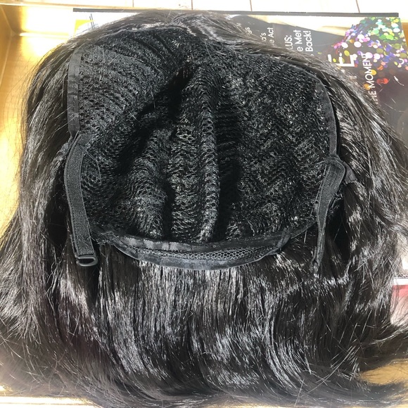 Black Shoulder Length Straight Wig - Picture 6 of 8